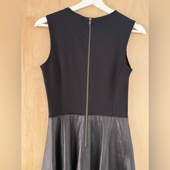 Halogen Black Sleeveless A-line Leather Mini Dress - Picture 10 of 12
